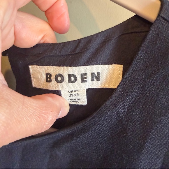 New Boden Carla 100% Linen Jumpsuit Black With Pockets Sleeveless Womens size 2R - Picture 4 of 6